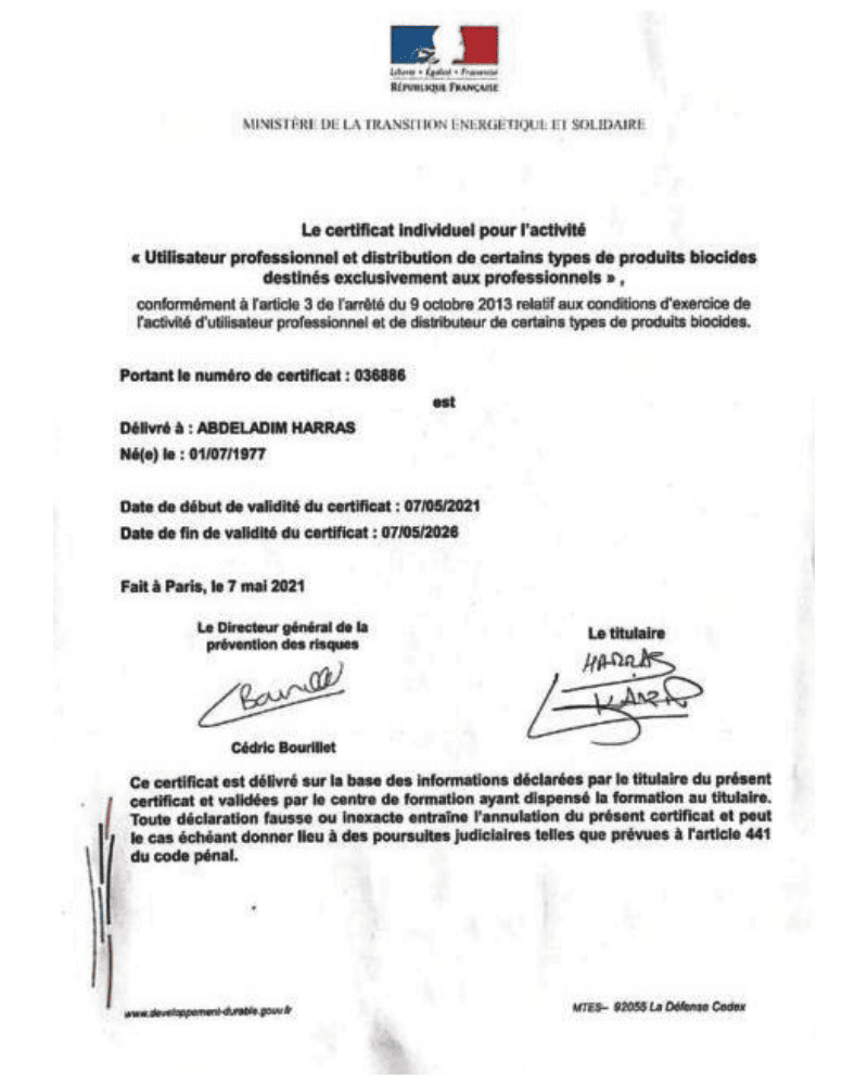 Certification du Ministère énergétique H3DN