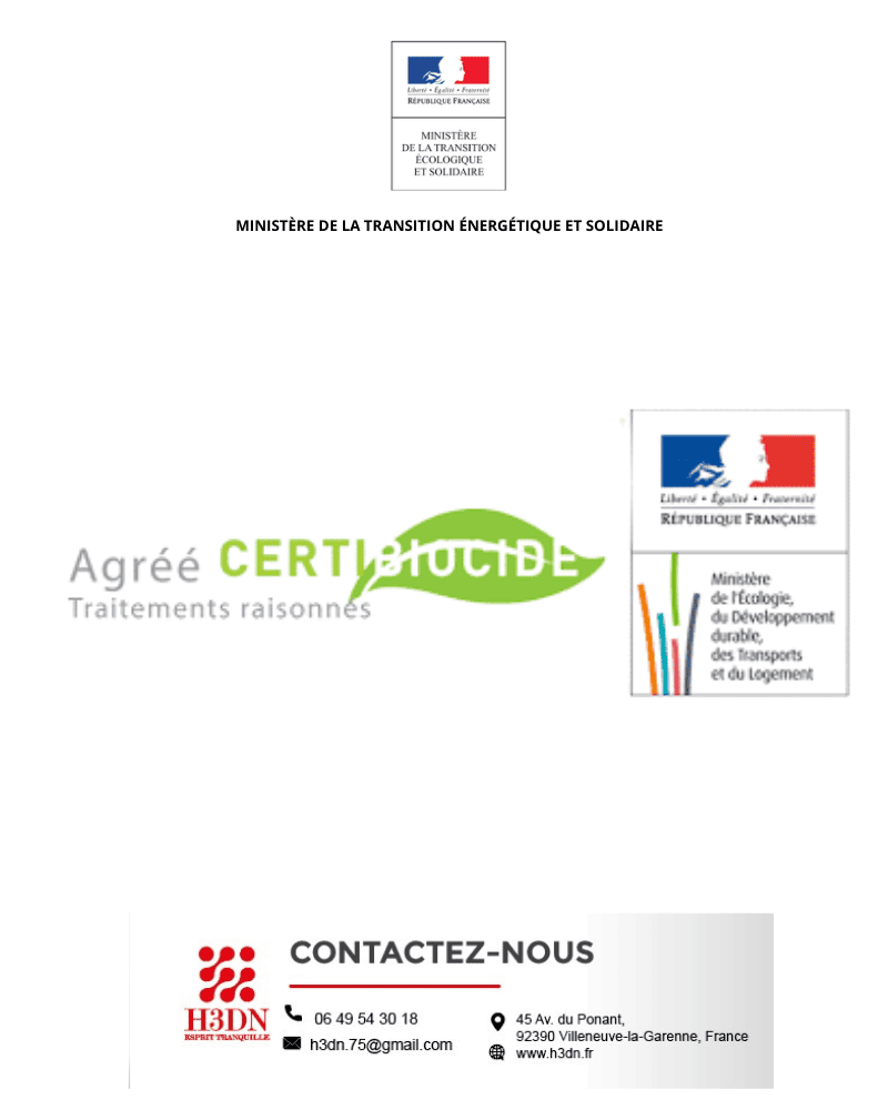 Agréé Certibiocide H3DN